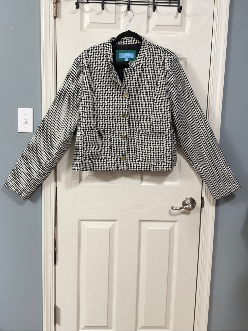 Draper James Houndstooth Blazer in Black & White Size XXL Business Casual Office